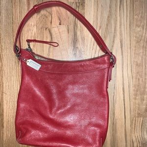 Coach Red Leather Shoulder Bag
